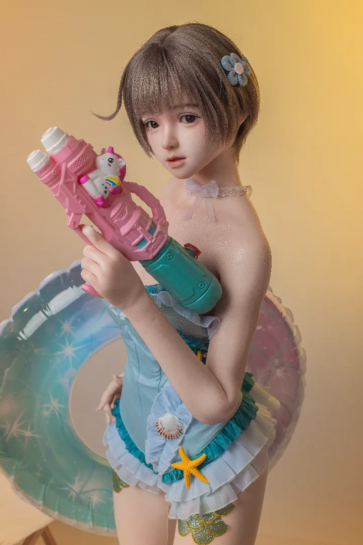 149cm (4ft11) B-Cup Realistic Skin Texture Silicone Sex Doll SHIO, ROS Head 96b